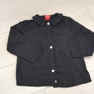 Black Textured Long Sleeve Shirt
